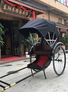 仿古人力黄包车电动老上海黄包车双人婚庆可拉客观光舞台道具厂家