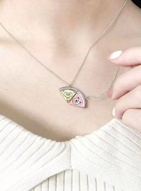 海绵宝宝派大星披萨友谊项链贴贴五人四人磁吸好朋友情侣闺蜜礼物