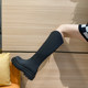 Thick-soled knight boots for fat mm, plus size women's boots that are no bigger than the knee