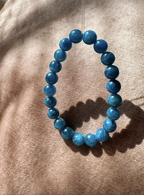 天然蓝磷灰石手链手串原创礼物男