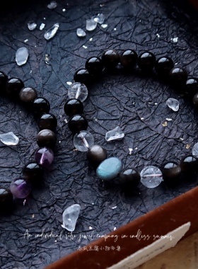 黑曜石情侣手链男女款百搭手串潮