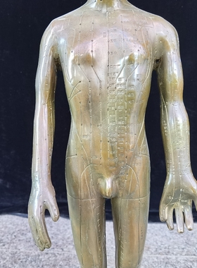 纯铜人体模型经络图中医摆件