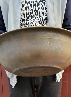 纯铜手工锻造复古加厚铜盆
