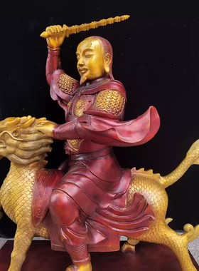 雷祖铜像九天应元雷声普化天尊神像纯铜1米大号雷公摆件雷祖大帝