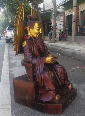 纯铜红军鸿钧道人神像供奉摆件