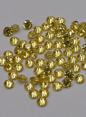 金黄色圆形锆石0.8mm-3mm金黄宝石裸石立方氧化锆CZ补钻仿钻石