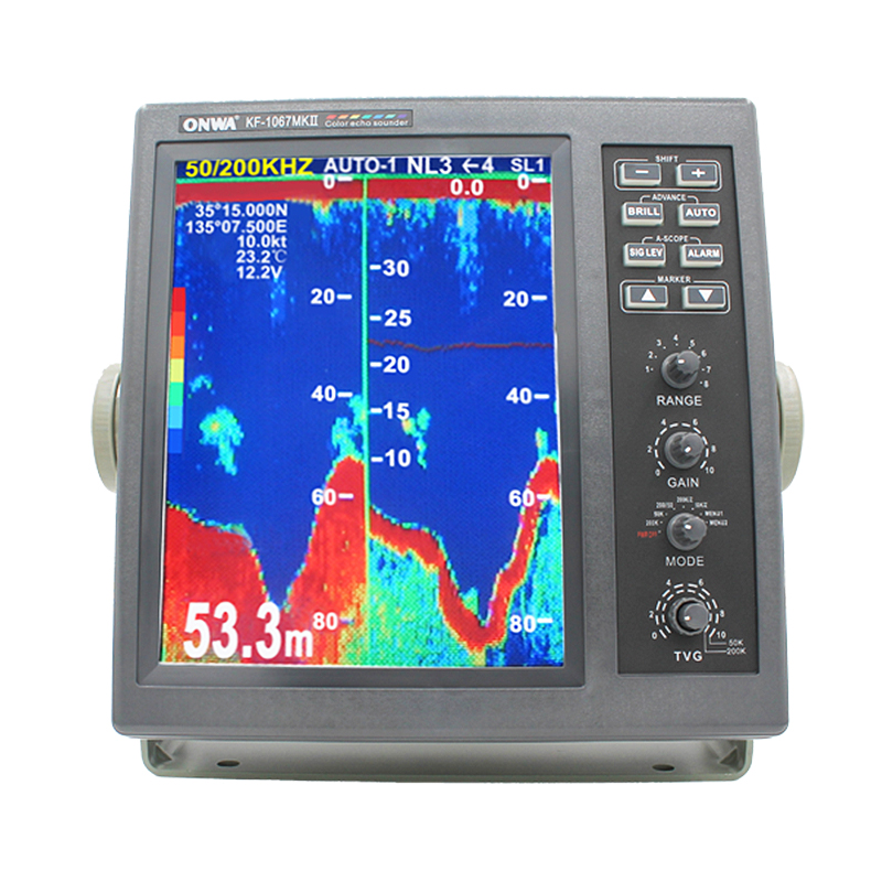 ONWA安华1067彩探10英寸船用彩色鱼探仪测深仪探鱼器渔探仪探礁 - 图1