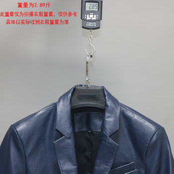 ຊຸດຜູ້ຊາຍຊັ້ນທໍາອິດ soft cowhide jacket ຫນັງແທ້ຂອງໄວຫນຸ່ມ casual slit slit suit ສີຟ້າມືອາຊີບ jacket cypress