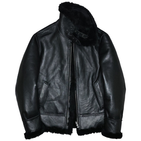 男女厚原生态绵羊皮毛一体真皮皮衣休闲翻领短款飞行服夹克外套欢