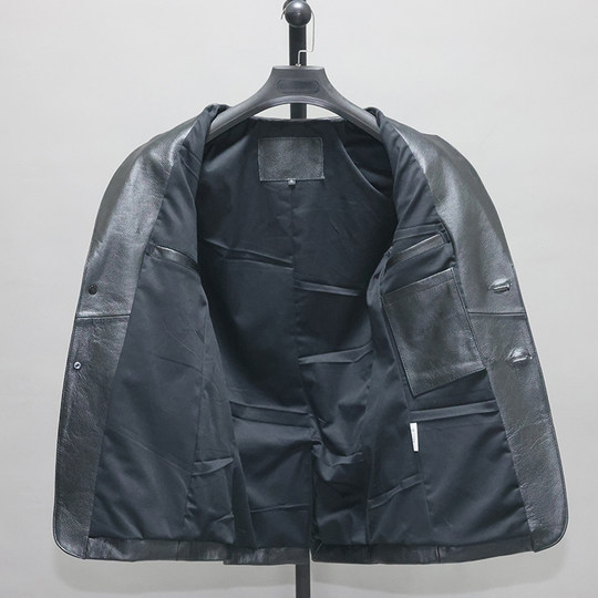 Мужской однослойный костюм из воловьей кожи и куртка из натуральной кожи