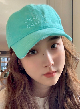 做旧破洞鸭舌帽显白显脸小
