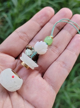 夜光钱袋香囊手机链莲花配饰福财