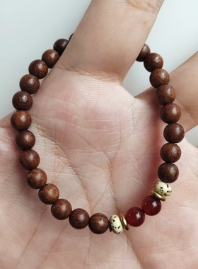 金丝檀木圆珠手串情侣款木质文玩