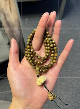 古风绿檀莲花多圈手链