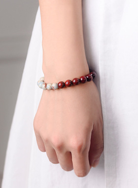 国风小叶紫檀寿山石手