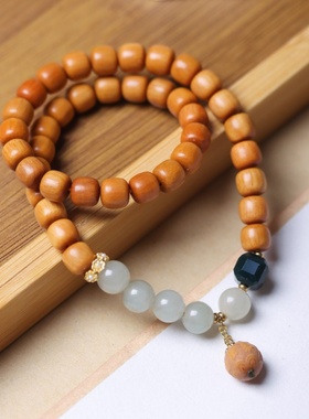 芭比檀香木佛珠手链佘太翠古风简