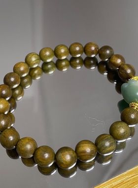 绿檀8mm猫爪手链佛珠手串