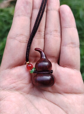 紫檀木葫芦吊坠中式现代风简约项