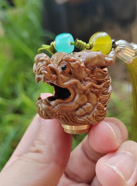 绿檀木国风龙扩香器手机链新中式