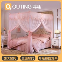 Gull Court Floor Mosquito Net Home 2023 New Advanced Wedding Bed Tent Three Open Door Crypto Thickened Wedding TEXTURED Accounts