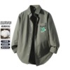 Youth spring and autumn pure cotton loose long-sleeved men's shirt