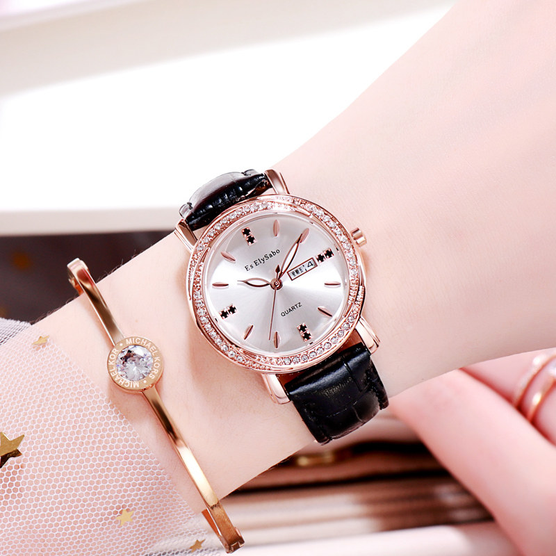 伊莉萨博时尚女士简约气质防水女表 eselysabo国产腕表