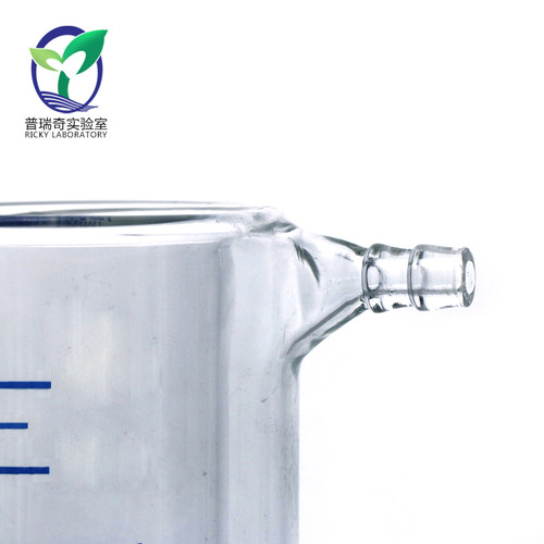 包邮 夹套双层烧杯 高硼硅料透明玻璃光催化反应器 厚壁带刻度 50 100 150 200 300 500 1000 2000 5000ml - 图1