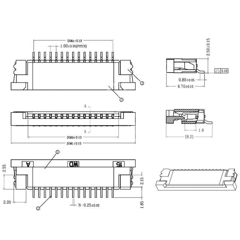 FFC/FPC插座 连接器 抽拉式上接 1.0MM 软排线插座 4/10-30P 抽屉 - 图3