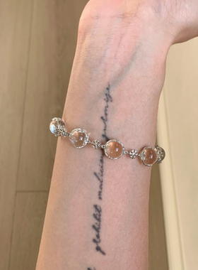 甄媛银饰新款白水晶手链女