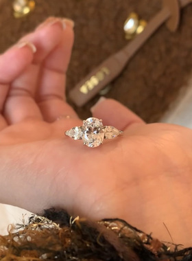 甄媛银饰女纯银简约戒指