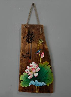 复古手绘风化木板挂画