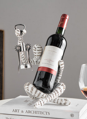 现代简约抽象艺术人红酒架摆件家用客厅酒柜装饰品葡萄酒架托斜放