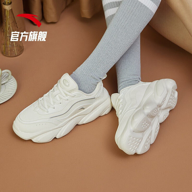 安踏老爹冬季喵爪2021新款增高女鞋 小新运动板鞋/休闲鞋