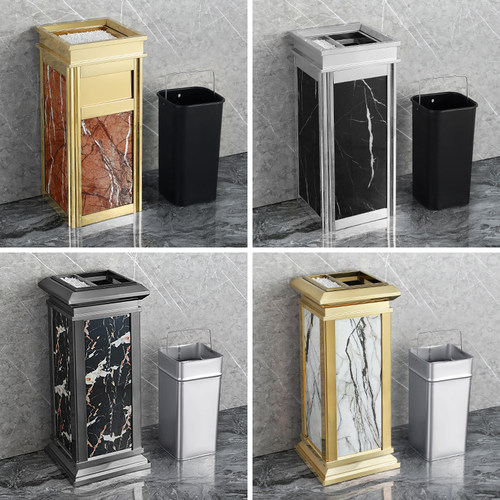 酒店垃圾桶大堂立式不锈钢带烟灰缸商用宾馆走廊ktv电梯口果皮箱 - 图2