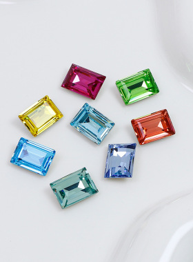 东洲水晶8*6mm冰糖美甲钻长方直角钻尖底玻璃钻华子切DIY美甲饰品