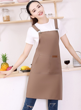 帆布围裙定制工作服印字logo防水餐饮服务员工作围裙家政母婴围兜