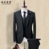 Chú rể Hôn nhân Suit Suit Suit Dress Up Groom Group Dress Business Suit Kẻ sọc Ba mảnh Hàn Quốc - Suit phù hợp