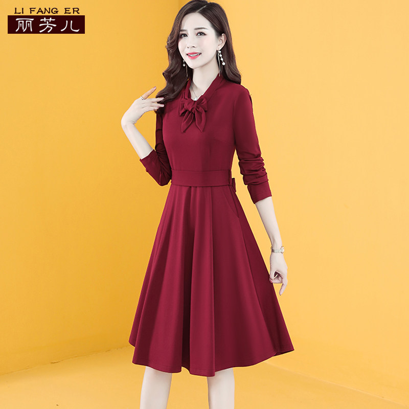 2020新款打底连衣裙欧货年秋冬裙子 丽芳儿连衣裙