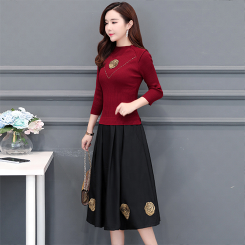 2020洋气新款女装遮胯打底连衣裙子 丽芳儿连衣裙