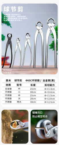 鼎木盆景修剪造型制作专用工具球节剪球形型钳树瘤树节枝剪刀园艺 - 图0