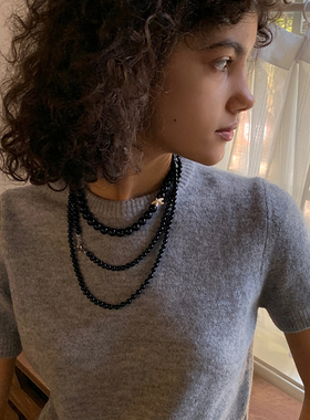 黑玛瑙叠戴手工春夏款串珠项链