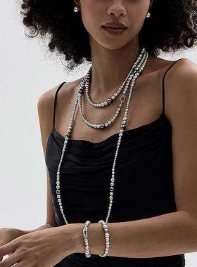缪斯女神系列马蹄扣珍珠项毛衣链