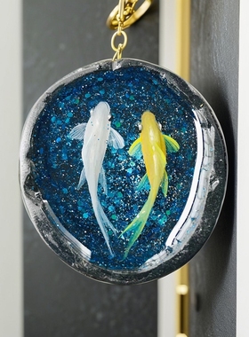 立体3D树脂画金鱼锦鲤饰品桌面小摆件创意精致女生日礼物礼品可爱