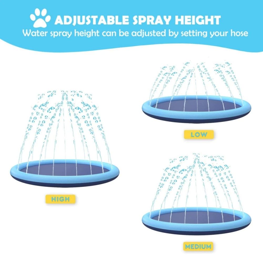 Splash Sprinkler Pad for Dogs Kids Non-Slip Thicken Dog Pool-图3