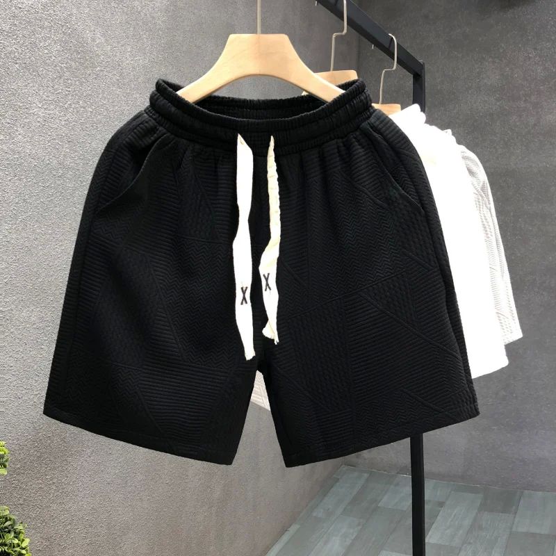 Fashion Simple Pattern Shorts Men's Summer Loose Drawstring-图0