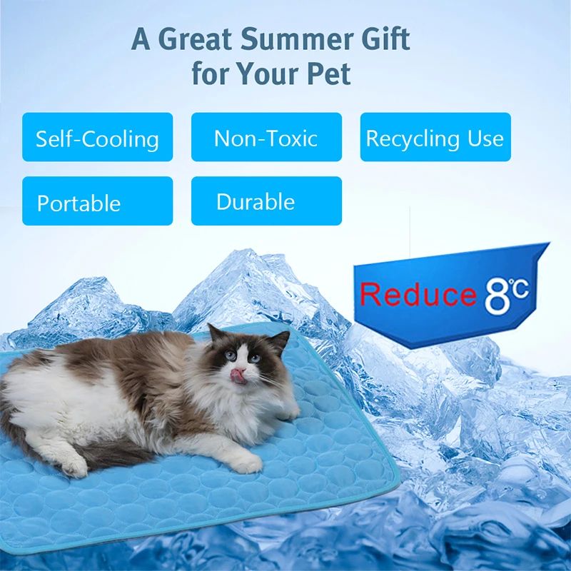 Summer Pet Cooling Mat Breathable Ice Blanket for Dogs Cats-图2