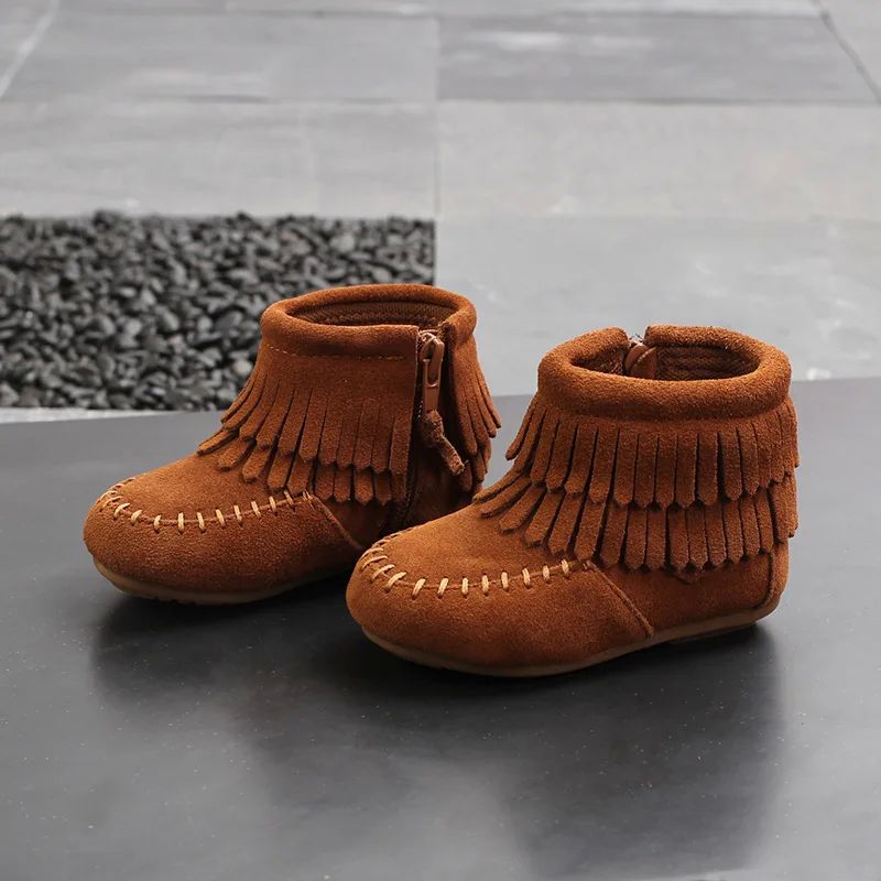 2023 aby Children assel Suede Ankle Fahion oots Ankle Shoes - 图0