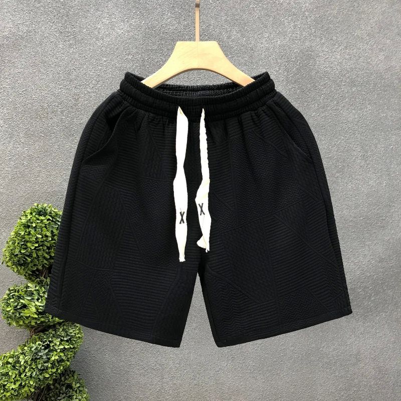 Fashion Simple Pattern Shorts Men's Summer Loose Drawstring-图3