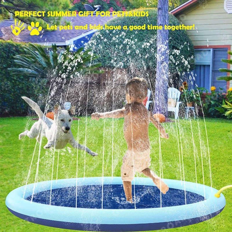 150CM170CM Pet Sprinkler Pad Play Cooling Mat Swimming Pool-图1