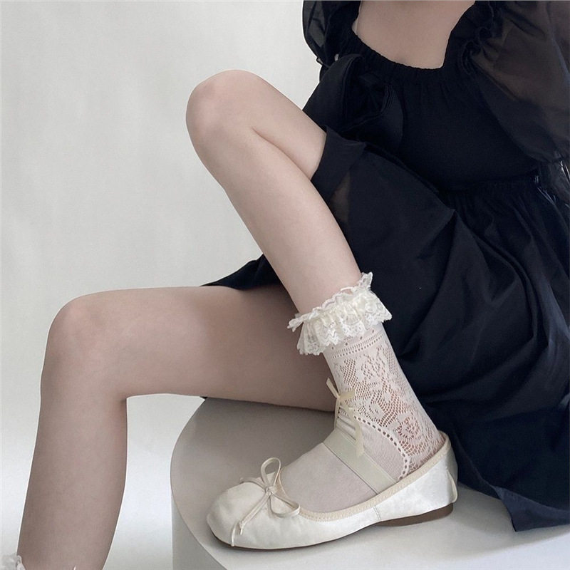 2双文艺可爱y2k芭蕾舞风蕾丝袜子短款花边lolita袜子jk公主风法式,淘宝优惠券,粉丝福利购,淘宝优惠卷